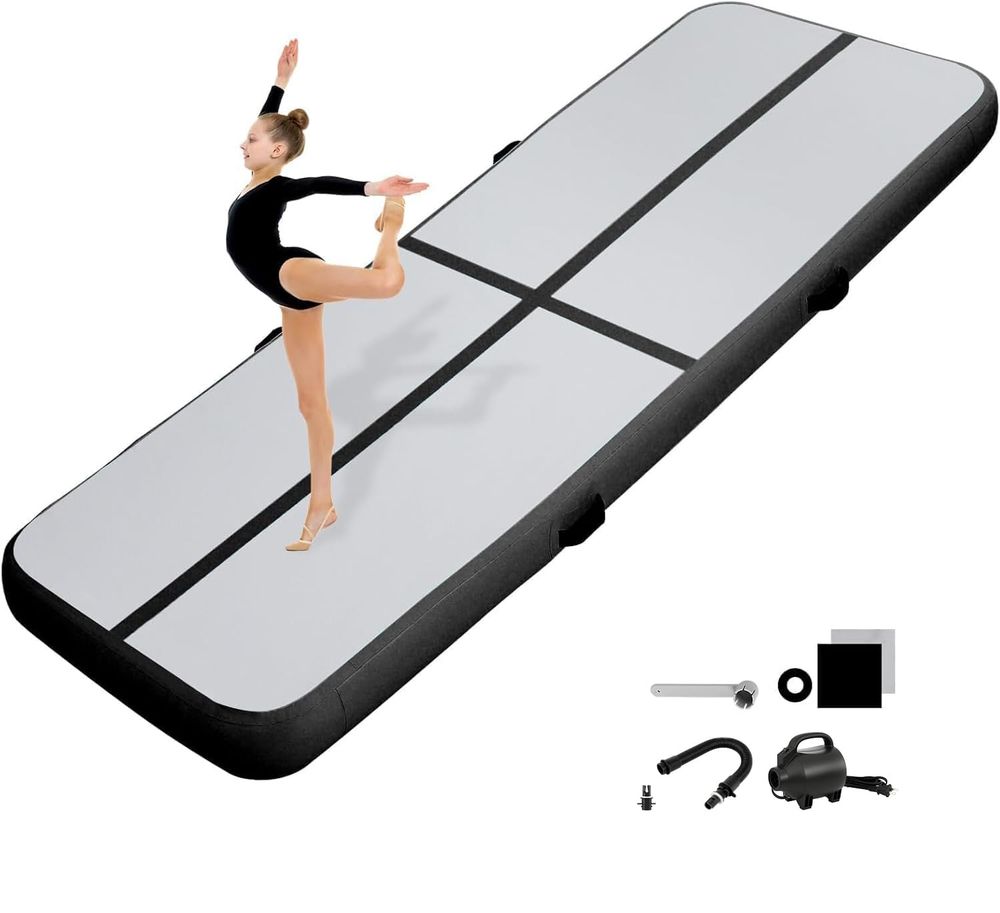 KIKILIVE Aufblasbare Airtrack-Turnmatte mit Pumpe