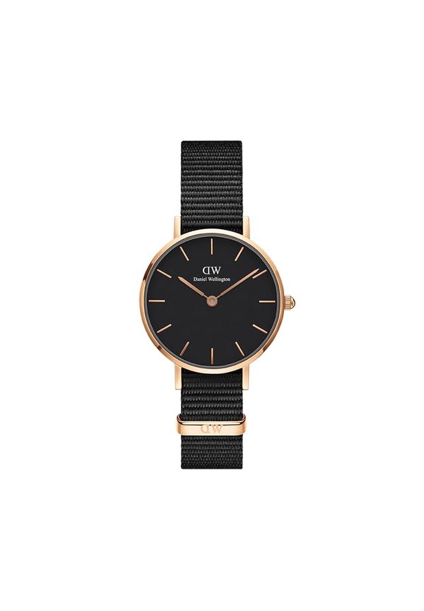 Daniel Wellington Petite Cornwall, Schwarz/Roségold Uhr, 28mm, NATO, für Damen