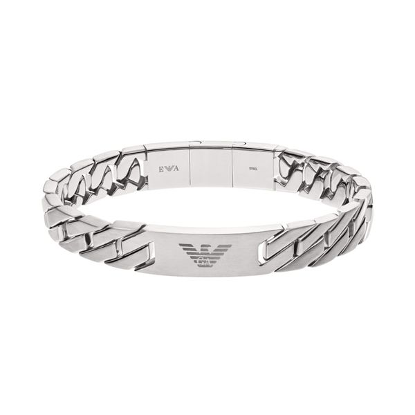 Emporio Armani Herrenarmband aus Edelstahl oder Leder mit Gliederverschluss