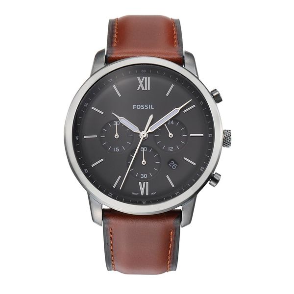 FOSSIL Neutra Uhr für Herren, Quarz-Chronographenwerk mit Lederarmband