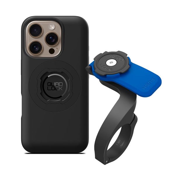 QUAD LOCK Out Front-Lenker Fahrrad Handyhalterung (V3) mit MAG Handyhülle für iPhone 16 Pro