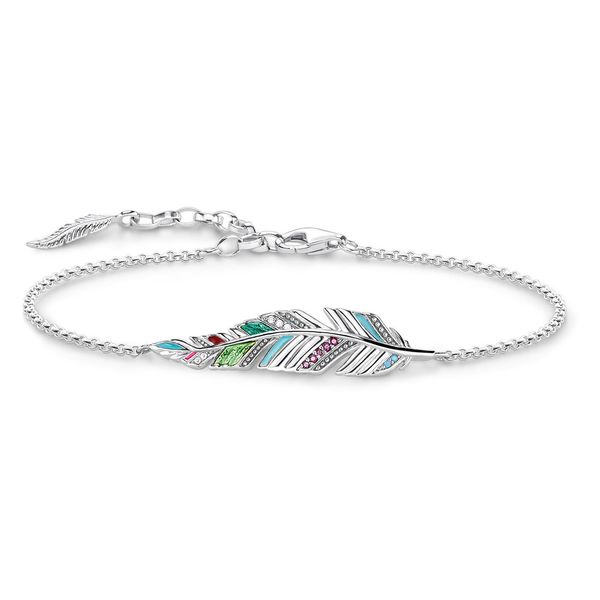 Thomas Sabo Damen Armband Feder 925 Sterling Silber A1749-340-7-L19V