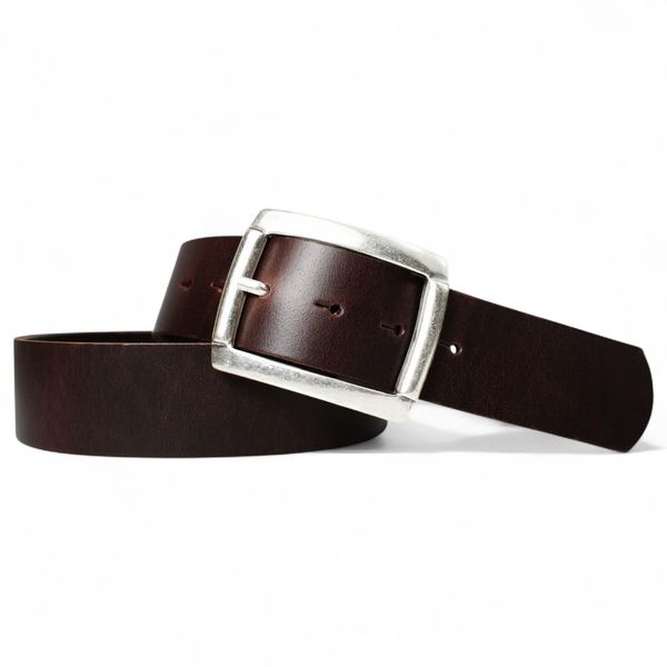 FRONHOFER Herren Ledergürtel Vollleder 4,5 cm breit, Schnalle matt silber 7,5 x 6,5 cm, Druckknopf wechselbar, Größen 95-125, Made in Germany, für Jeans und Casual Looks