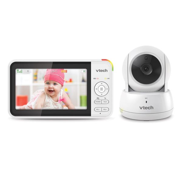 VTech VM924 Video-Babyphone mit Kamera, 5" LCD-Display, Nachtsicht, Pan & Tilt