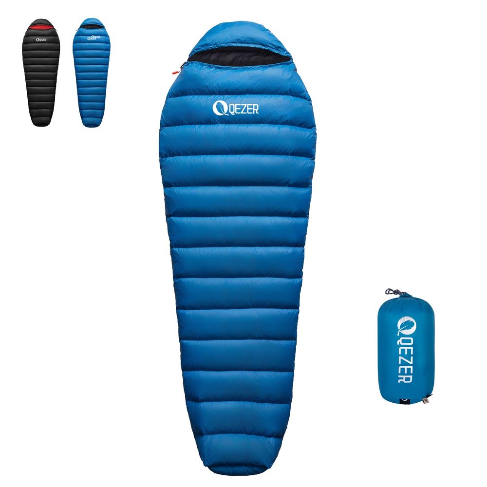 QEZER Daunenschlafsack mit 650er Entendaunen