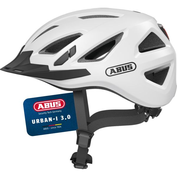 ABUS Stadthelm Urban-I 3.0 - Fahrradhelm mit Rücklicht, Schirm und Magnetverschluss - für Damen und Herren