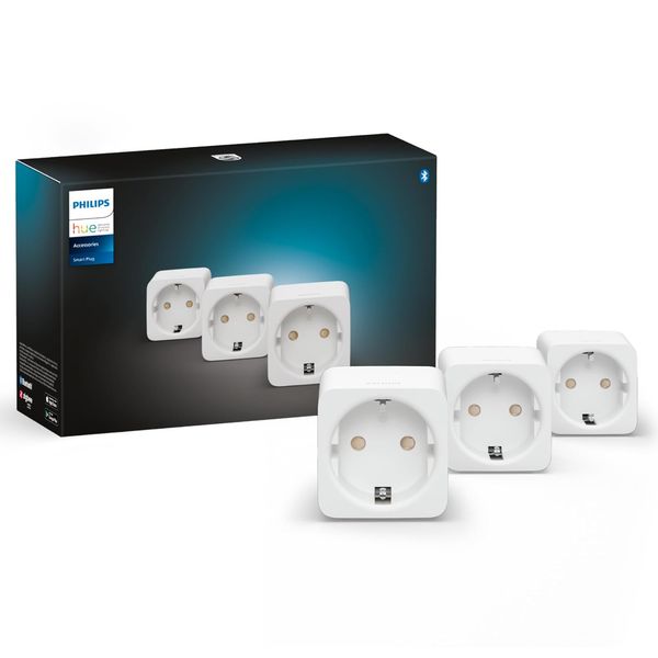 Philips Hue Smart Plug weiß, smarte Steckdose mit Zeitschaltung und Sprachsteuerung, 3er Pack