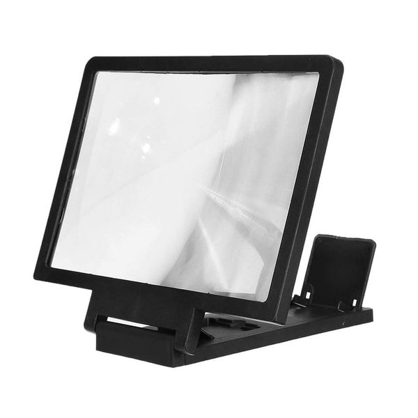 Bildschirmvergrößerer, 3D Mobile HD Faltbare 5, Inchbracket Verstärker Video Lupe Uhr MoviesMobile(Black)