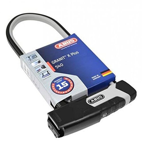 ABUS Bügelschloss Granit XPlus 540 + EaZy KF-Halterung - Fahrradschloss mit starkem Parabolbügel - ABUS-Sicherheitslevel 15