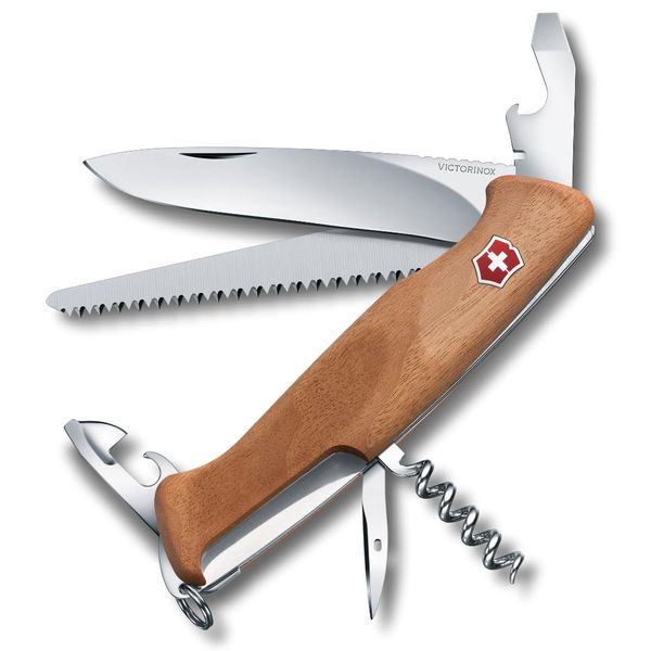 Victorinox Schweizer Taschenmesser gross, Ranger 55, Swiss Army Knife, Multitool, 10 Funktionen, Klinge, Dosenöffner, Schraubendreher, Fests