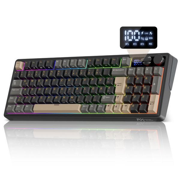 RK ROYAL KLUDGE M100 Mechanische Tastatur 96% Kabellos mit Display