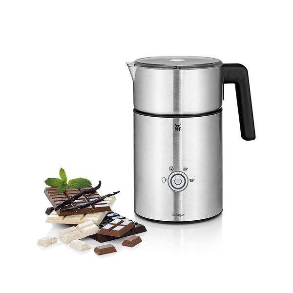 WMF Lono Milk und Choc Milchaufschäumer elektrisch, 150–500 ml, kabelloser Milchbehälter, Milchkocher und Kakaomaschine für heißen, kalten und cremigen Milchschaum sowie heiße Schokolade, Edelstahl