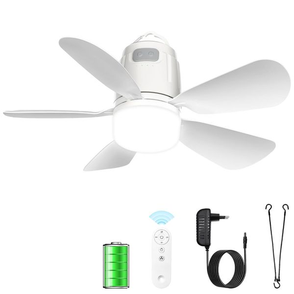 Gliztech Outdoor-Deckenventilator mit Akku & Licht