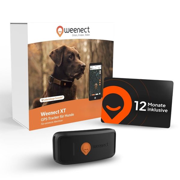 Weenect XT Paket | GPS-Tracker für Hunde - Ohne Halsband | 1 Jahr Abonnement inklusive | Wasserdicht | XL-Antenne | Unbegrenzte Reichweite