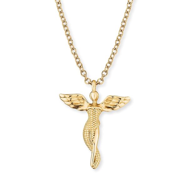 Engelsrufer Damen Halskette aus Sterling Silber mit Engel Anhänger, Karabinerverschluss, in zwei Längen verstellbar, nickelfrei, Allergiker geeignet