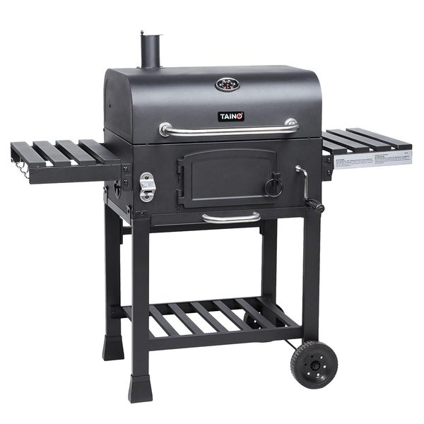 TAINO HERO XL BBQ Smoker Grillwagen, Holzkohlegrill Standgrill Räucherofen