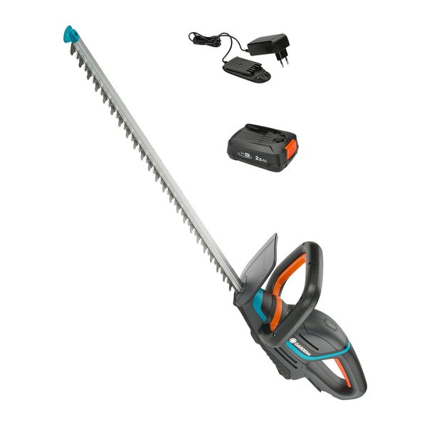 Gardena Akku-Heckenschere ComfortCut 60/18V P4A Ready-to-Use Set: Ergonomisch, Messergeometrie, Leichtgewicht, Akkustand, Kabellos (14731-20)