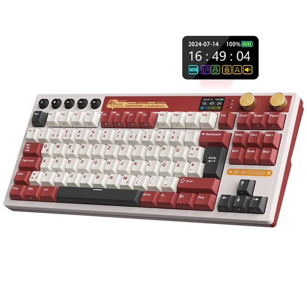 RK ROYAL KLUDGE M87 Mechanische Tastatur 75% Kabellos mit Display