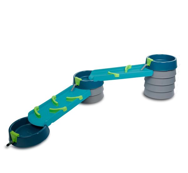 AquaPlay Mudway Flow - kombinierte Wasser- und Sandspielbahn, 2,3m Wasserbahn mit Schleusen, Becken und Schiebern, flexibles Stecksystem, we