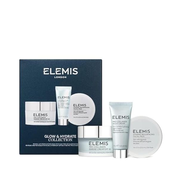 ELEMIS Glow & Hydrate Skincare Ritual Geschenkset Frauen, Hautpflege Set Wellness Geschenke - Peeling Gesicht Pore Pads, Anti-Falten Kollage