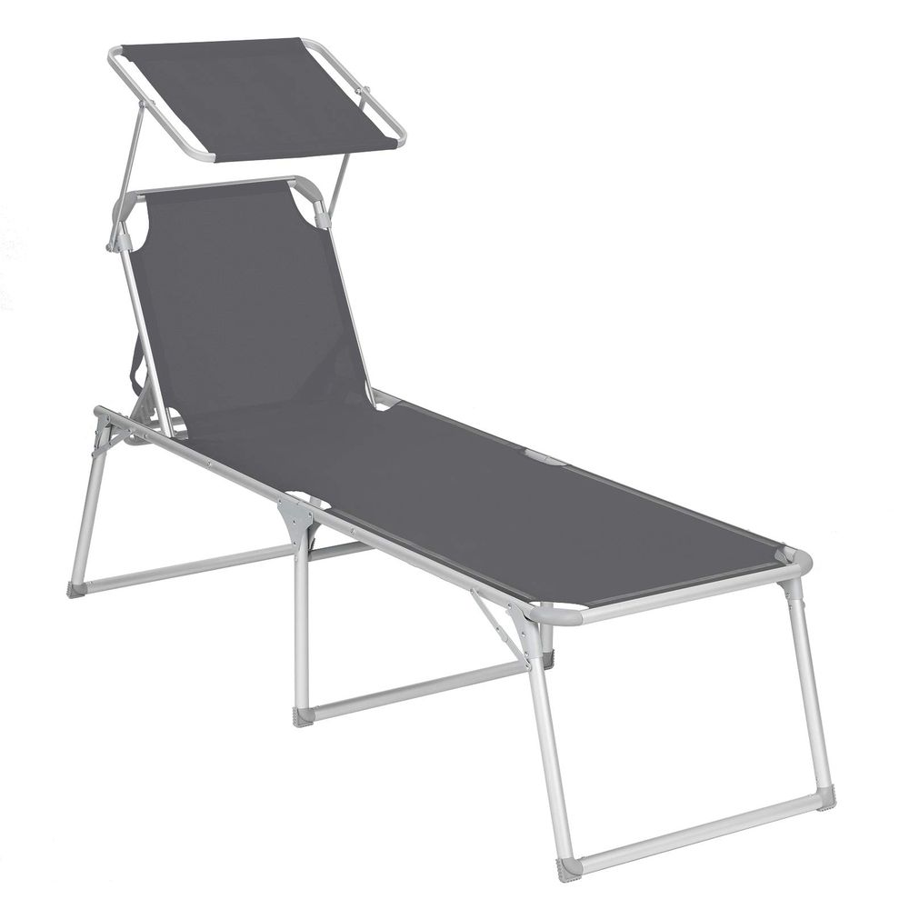 SONGMICS Sonnenliege mit Dach (Aluminium)