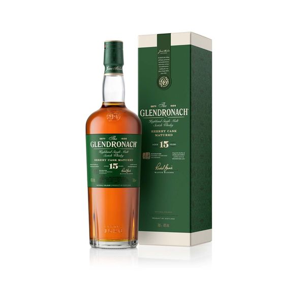 The Glendronach 15 - Premium Single Malt Whisky - Geschenkempfehlung - Dunkle Früchte, Eichenwürze und sanfte Sherry-Süße - 0.7L/46%. Vol.