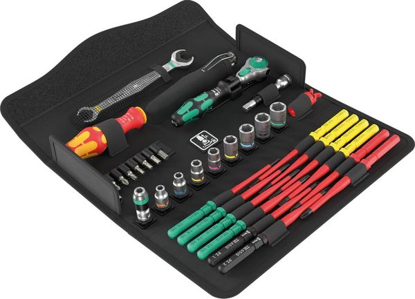 Wera 05135926001 KK W 1 Kraftform Kompakt W1 Wartung, 1/4" x 10 mm, Werkzeug-Set, 35-teilig Schwarz Stück
