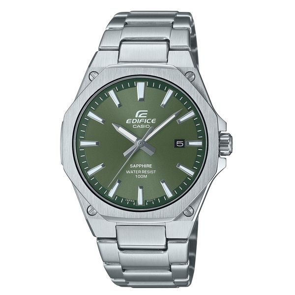 Casio Edifice schlankes analoges (40 mm) khakigrünes Zifferblatt/Edelstahl EFR-S108D-3AVUEF