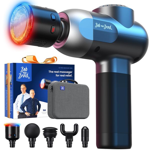 Massagepistole mit Wärme und Kältetherapie, Bob and Brad C2 Pro Tiefengewebsmassagegerät mit Wärme, Professionelles Elektrisches Massagegerät für Zuhause, Fitnessstudio, Erholung, Schmerzlinderung