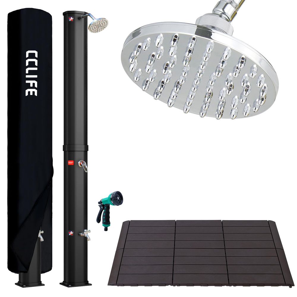 CCLIFE Solardusche 35 L mit Bodenplatte