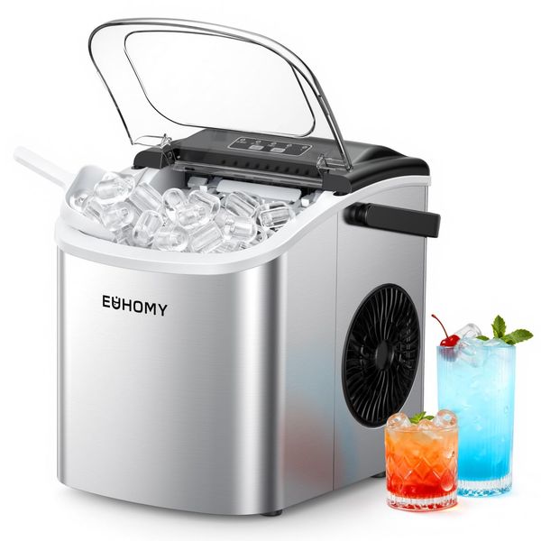 EUHOMY Eiswürfelmaschine Edelstahl (12 kg/24 h)