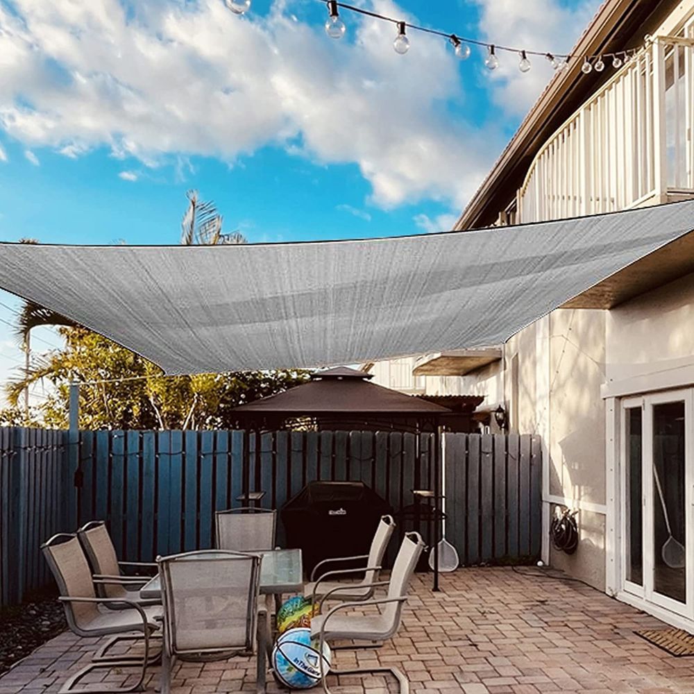 Dripex Sonnensegel 5 x 7 m rechteckig, Grau