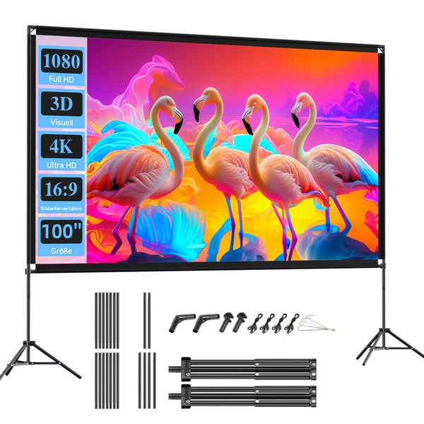 VISULAPEX 100" Beamer-Leinwand mit Stativ tragbar