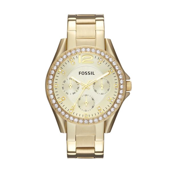 FOSSIL Riley Armbanduhr für Damen Quarz Chronograph Uhrwerk mit Edelstahl oder Lederband