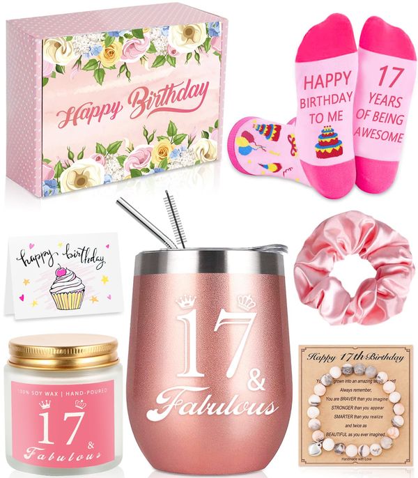 Awfrky Geschenk zum 17. Geburtstag für Mädchen, beste Geschenke für 17-jährige Mädchen, Happy 17th 17 Jahre altes Mädchen, Geburtstagsgesche