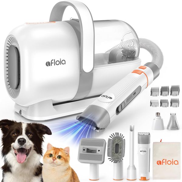 Afloia Hundeschermaschine mit Staubsauger, Profi Haustierpflegeset, leise Schermaschine Hund Katze Tierhaarschneidemaschine, Professioneller