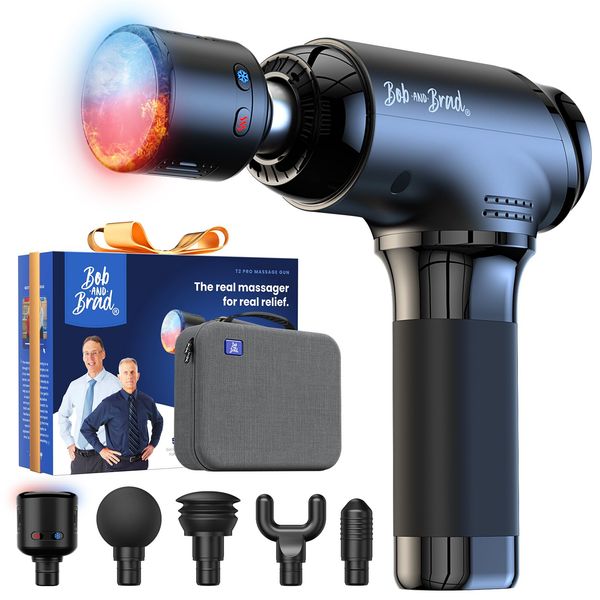 Bob and Brad T2 Pro Massagepistole mit Wärme und Kältefunktion, Massage Pistole mit 4000mAh Akku 10mm Amplitude, Massagegeräte für Training und Muskel-Schmerzlinderung, Geschenk für Männer und Frauen