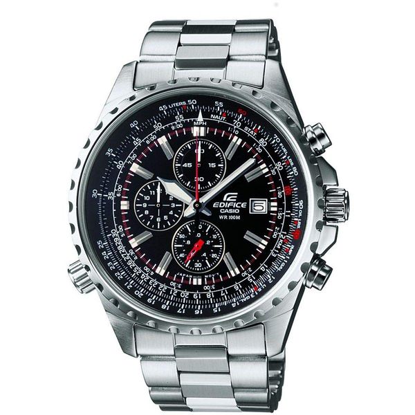 Casio HerrenArmbanduhr Analog Quarz massives Edelstahl EF-527D-1AVEF