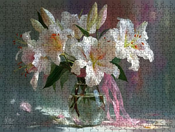 Blumenvase Puzzle 4000 Teile, Puzzle für Erwachsene, Erwachsene Teenager Heimaktivität Herausfordernde Familienaktivitätsspiele, Klassische