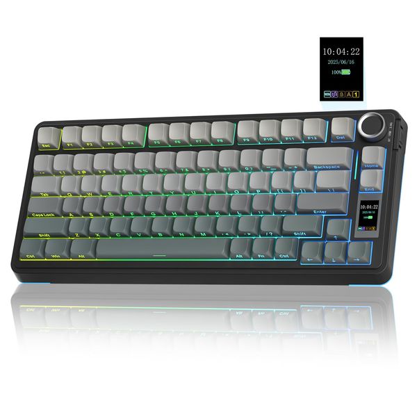 AULA S75 Pro Gaming Tastatur 75% Kabellos mit Display und Knopf