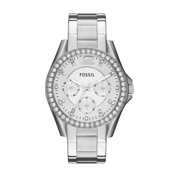 FOSSIL Riley Armbanduhr für Damen Quarz Chronograph Uhrwerk mit Edelstahl oder Lederband