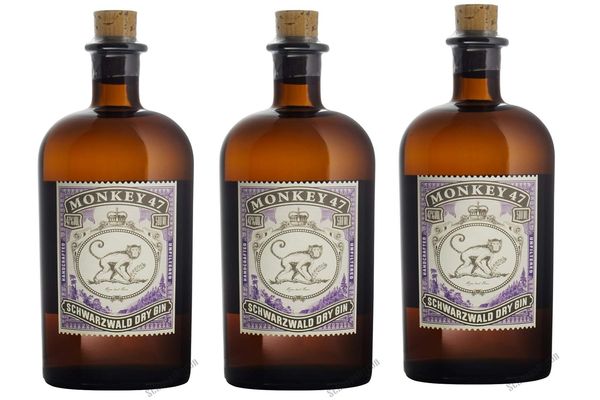 Monkey 47 Schwarzwald Dry Gin | 3er Pack | 3 x 500ml | 47% Vol.