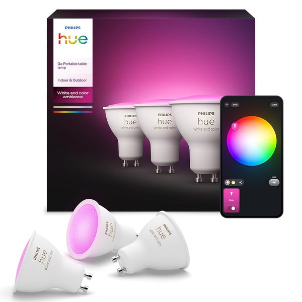 Philips Hue White & Color Ambiance GU10 LED Spot 3er Pack (400 lm), dimmbare LED Lampen