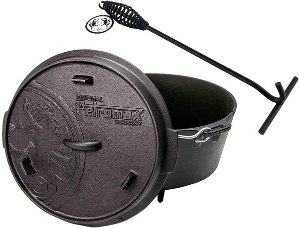 Petromax ft6 Feuertopf mit Füße Dutch Oven Set inkl. Deckelheber Schmortopf