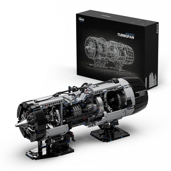 Nifeliz Technik Turbofan Triebwerk Engine Kit für Erwachsene, Klemmbausteine Motor Modellbausatz Sammlerset, Bauspielzeugset Geschenk für Mä