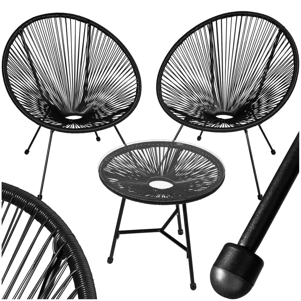 tectake Acapulco Sessel-Set mit Beistelltisch