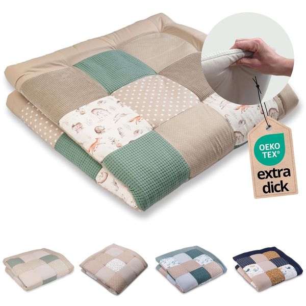 ULLENBOOM Krabbeldecke 140x140cm – Gepolstert, Made in EU, OEKO-TEX zertifiziert