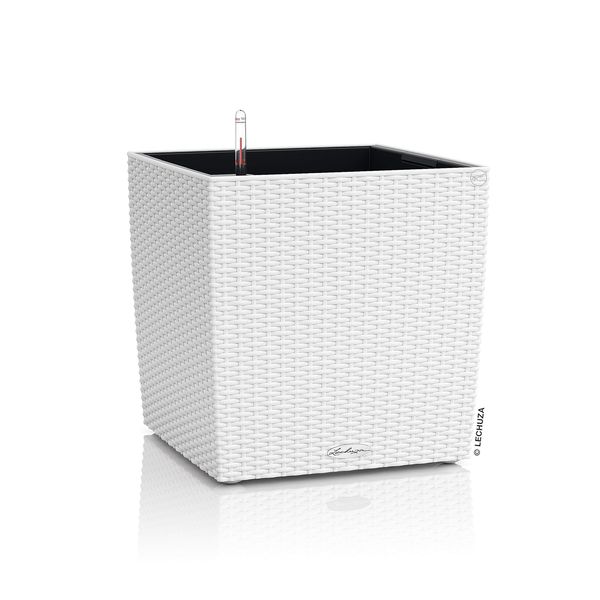 Lechuza "Cube Cottage 50" Pflanzgefäß mit ERD-Bewässerungs-System, Weiß, 50 x 50 x 50 cm