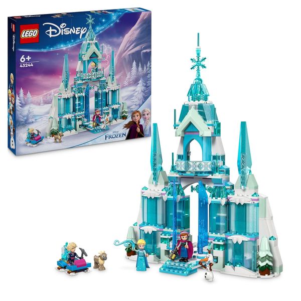 LEGO ǀ Disney Frozen Elsas Winterpalast, BAU- und Spielset für Kinder mit Modell-Palast und Minifiguren ELSA und Anna, Geschenk für Mädchen,