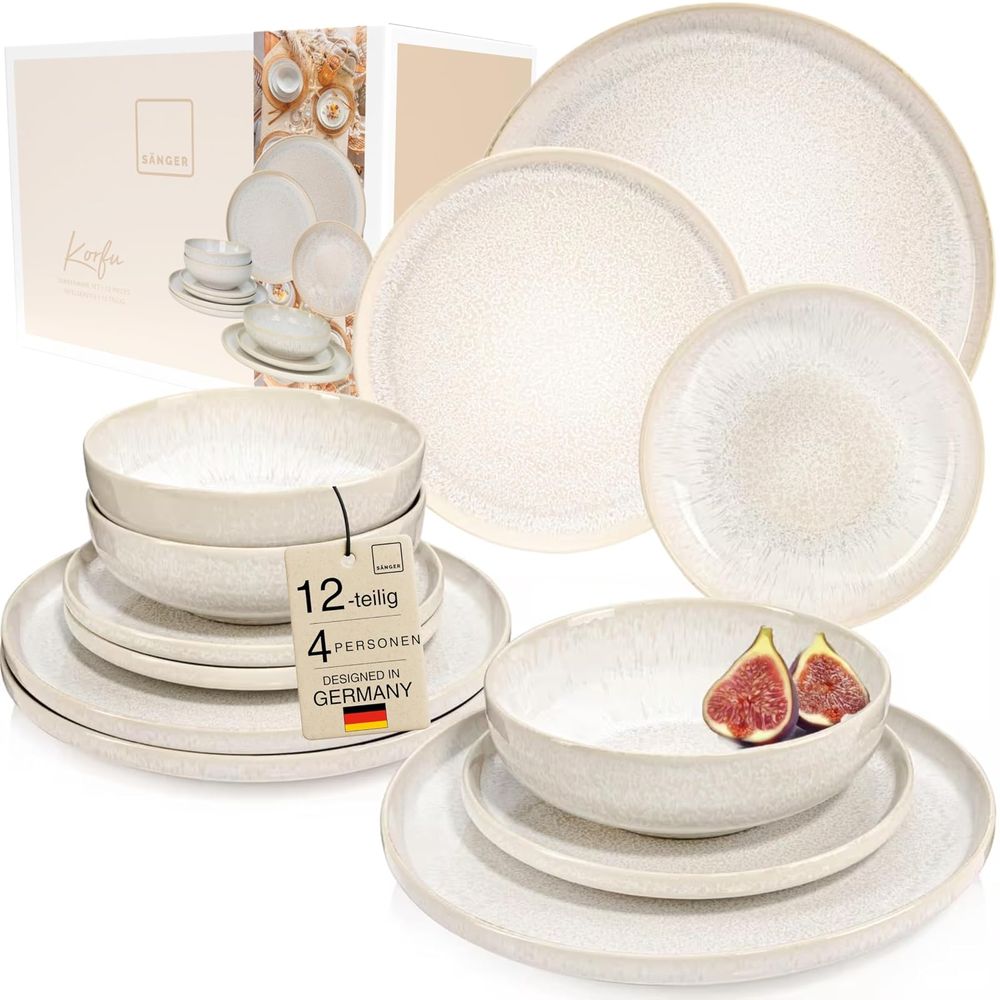 Sänger Geschirrset Korfu 12-teilig, Steingut